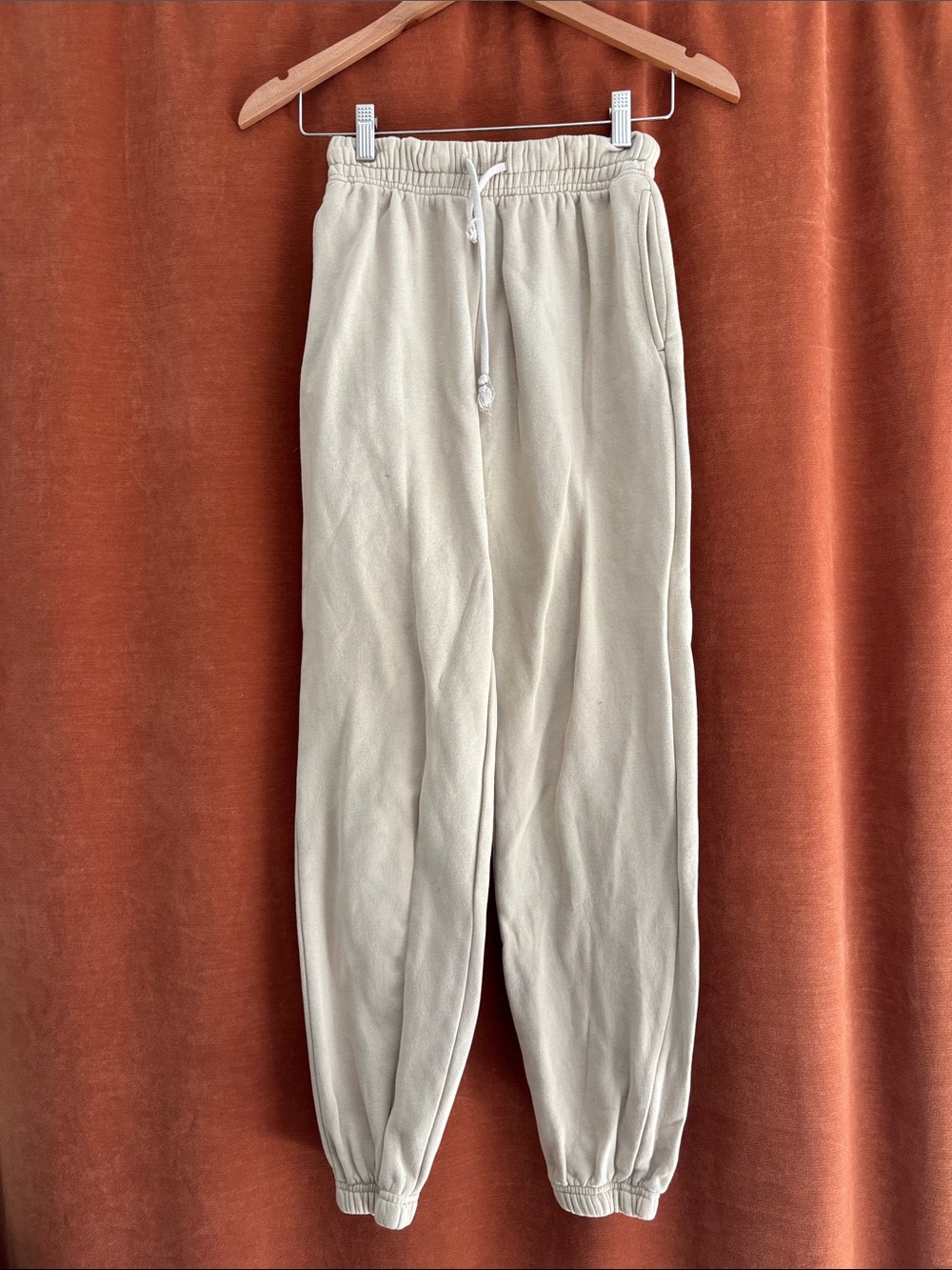 Urban Outfitters Light Beige Drawstring Sweatpants